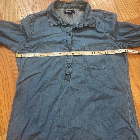 Old Navy denim chambray popover tunic top Small - Picture 5 of 6